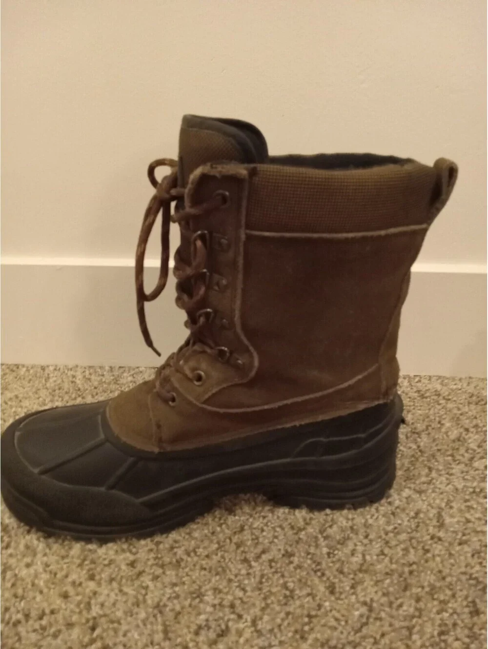 Tamarack Thermolite Waterproof Winter Boots Mens 9 Brown Suede Black Shell